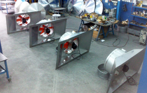Ventilacion aspiracion dínamica en nave Industrial
