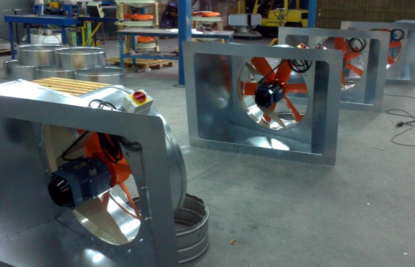 Extractores de tejado vista posterior